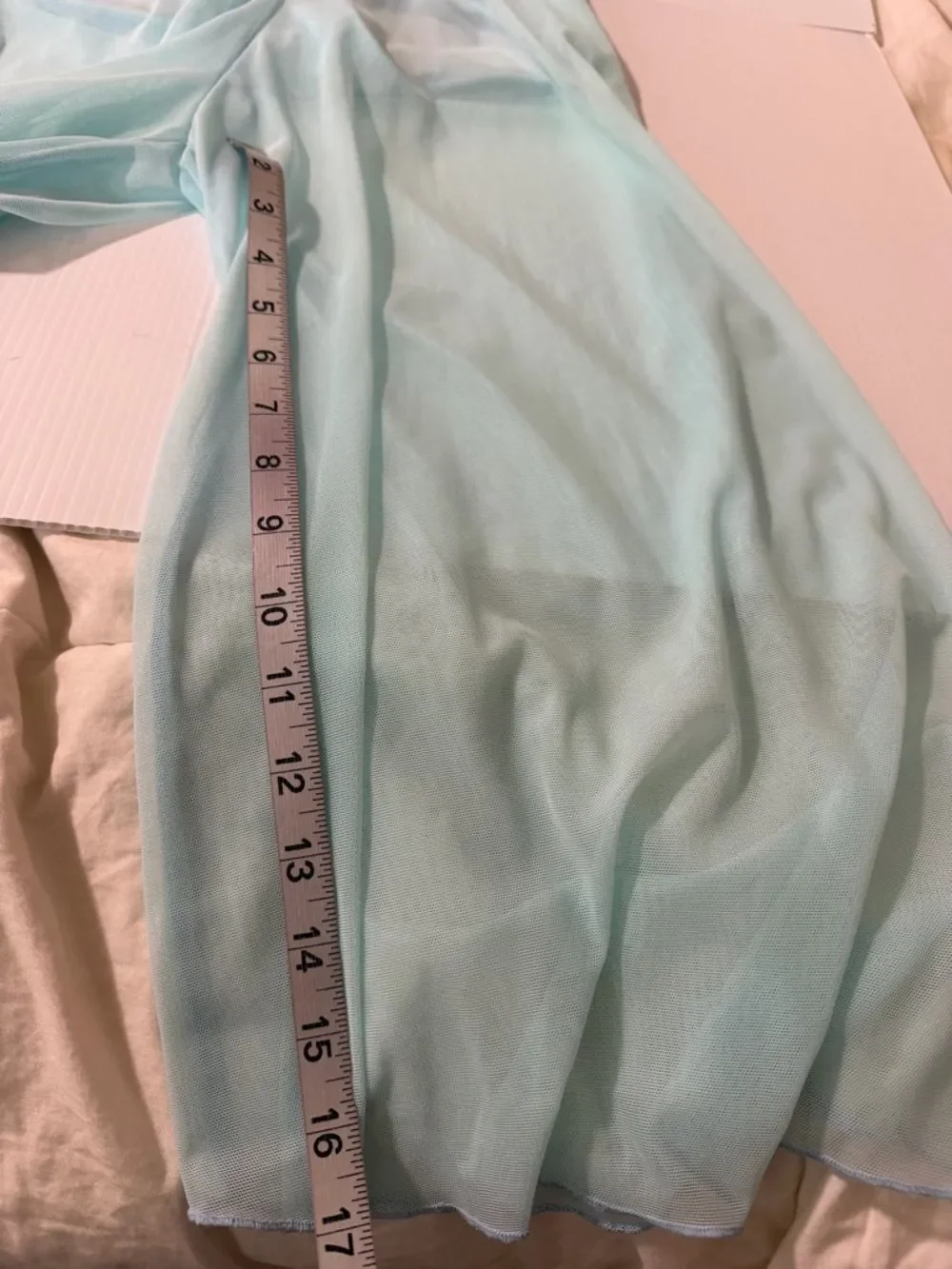 The Line up solo dance costume 2 piece blue wide leg illusion XXS adult